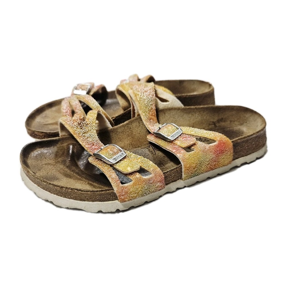 Birkis Birkenstock Women's Sydney Size 36 US 5 Rainbow Pebbled 2-Strap Sandal